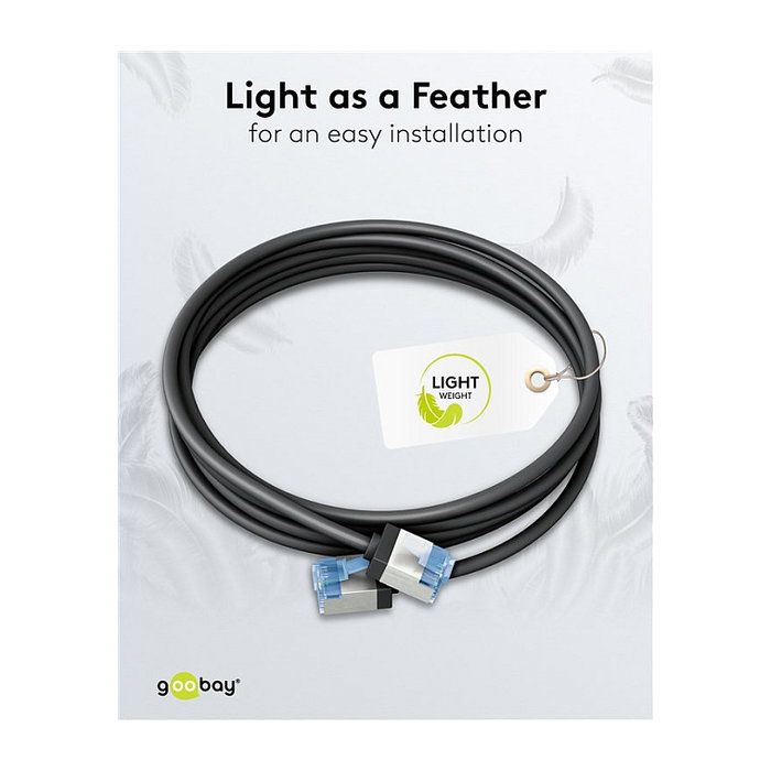 Goobay Ultraflexibles Cat.6a Patchkabel slim, U/FTP Negro 1m