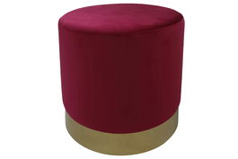 DKD Home Decor Reposapiés Burdeos Beige Poliéster 40 x 42 x 40 cm (2 Unidades)