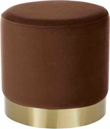 DKD Home Decor Set de 2 Reposapiés de Terciopelo Burdeos y Beige