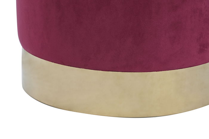 DKD Home Decor Reposapiés Burdeos Beige Poliéster 40 x 42 x 40 cm (2 Unidades)