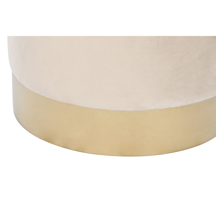 DKD Home Decor Set de 2 Reposapiés de Terciopelo Burdeos y Beige