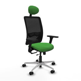 PIQUERAS Y CRESPO Silla de oficina Zulema con mecanismo Sincro/Traslack, Verde y Negro