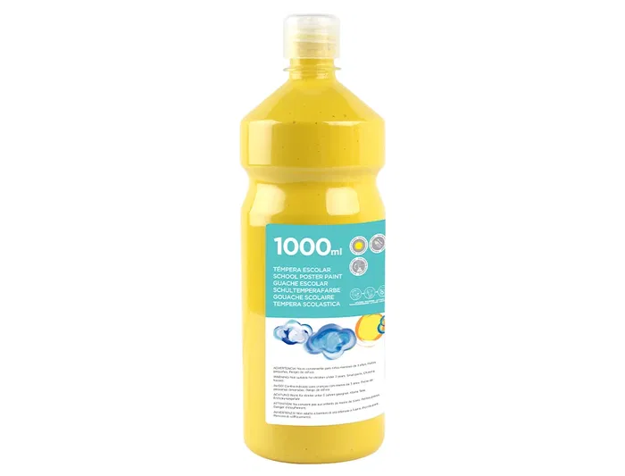 Liderpapel Tempera liquida escolar superlavable 1000 ml amarillo