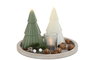 DKD Home Decor Portavela Navidad Moderna Blanco Verde 12 x 26 x 26 cm Set de 4 Piezas