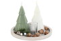 DKD Home Decor Portavela Navidad Moderna Blanco Verde 12 x 26 x 26 cm Set de 4 Piezas