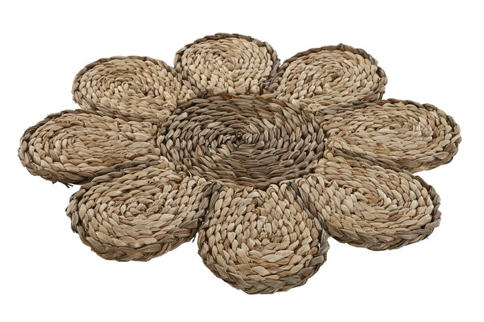 DKD Home Decor Individual Tropical Natural Seagrass Poliéster Flor 38 x 38 x 1 cm (4 Unidades) DKD Home Decor Individual Tropical Natural Seagrass Poliéster Flor 38 x 38 x 1 cm (4 Unidades)