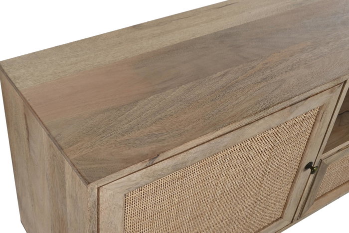 DKD Home Decor Mueble TV Mango y Ratán 180x40x64 Natural Marrón DKD Home Decor Mueble TV Mango y Ratán 180x40x64 Natural Marrón