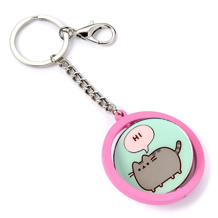 The Carat Shop Llavero Pusheen Rosa y Azul ¡Hola/Adiós! Giratorio de Aleación de Zinc