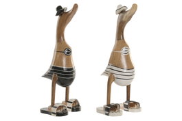 DKD Home Decor Figura de Bambú Pato Surtido