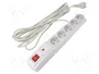 Acar F5 Regleta con 5 tomas y cable de 5,0 m, Gris