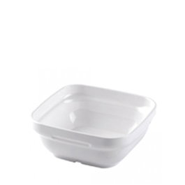 AMC Politray Fuente Cuadrada de Policarbonato, 12x12 cm, 30 cl, Color Blanco (Set de 16)