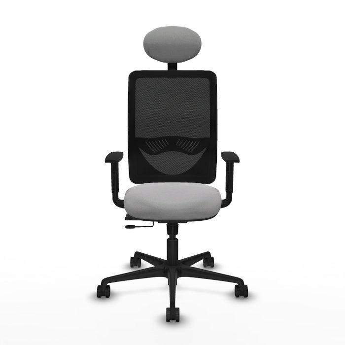 PIQUERAS Y CRESPO Silla de oficina Zulema con mecanismo Sincro/Traslack, Gris claro y Negro