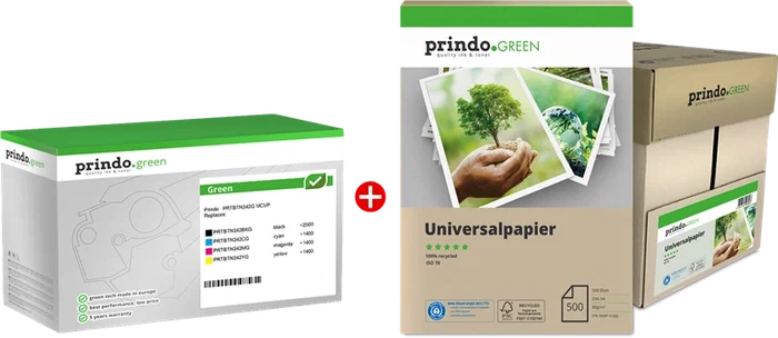 Prindo Green Value Pack Negro, Cian, Magenta, Amarillo y Blanco Prindo Green Value Pack Negro, Cian, Magenta, Amarillo y Blanco