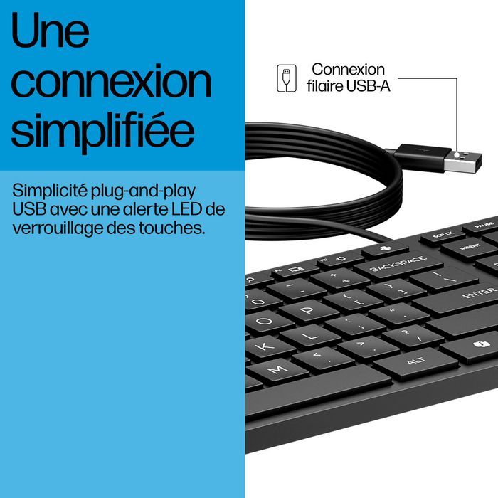 HP Teclado USB Cableado 320K para Escritorio Negro
