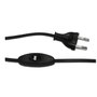 Edm Conexión con interruptor 3A 1,5m 2x0,75mm manguera plana negra