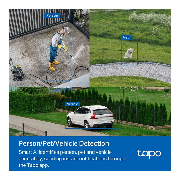 TP-Link Tapo C530WS Cámara Seguridad IP Exterior WiFi 5MP 360° Visión Nocturna Panorámica 3.2mm 12x Zoom MicroSD 512GB IP66 Blanco