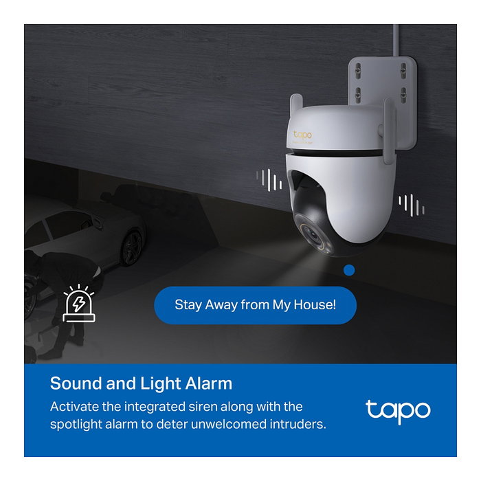 TP-Link Tapo C530WS Cámara Seguridad IP Exterior WiFi 5MP 360° Visión Nocturna Panorámica 3.2mm 12x Zoom MicroSD 512GB IP66 Blanco