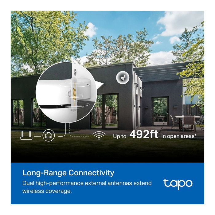 TP-Link Tapo C530WS Cámara Seguridad IP Exterior WiFi 5MP 360° Visión Nocturna Panorámica 3.2mm 12x Zoom MicroSD 512GB IP66 Blanco