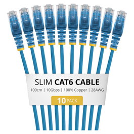 StarTech.com Paquete de 10 Cables de Red Cat6 Slim 1m Azul
