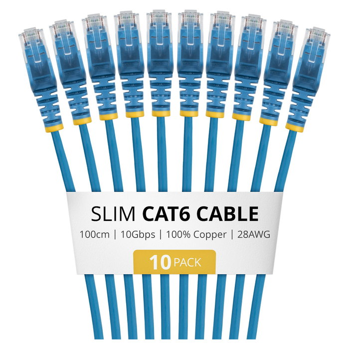 StarTech.com Paquete de 10 Cables de Red Cat6 Slim 1m Azul StarTech.com Paquete de 10 Cables de Red Cat6 Slim 1m Azul