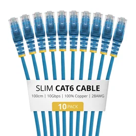 StarTech.com Paquete de 10 Cables de Red Cat6 Slim 1m Azul