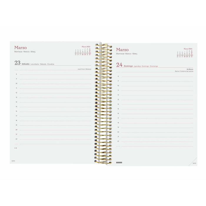 Finocam agenda espiral design collection e10 1dp 155x212mm moon 2024