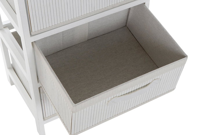 DKD Home Decor Cajonera Basicos Blanco 3 Cajones 42 x 63 x 32 cm Bambu y Paulownia