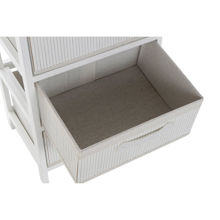 DKD Home Decor Cajonera de Bambú y Paulownia Blanco con 3 Cajones