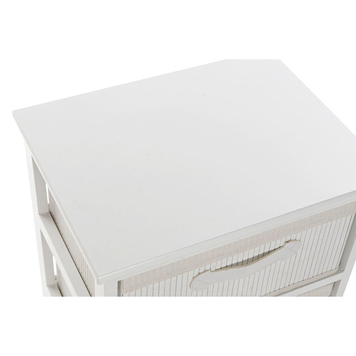 DKD Home Decor Cajonera de Bambú y Paulownia Blanco con 3 Cajones