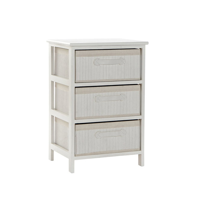 DKD Home Decor Cajonera de Bambú y Paulownia Blanco con 3 Cajones