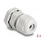 DeLOCK Prensaestopas EX M12 Gris (2 piezas)