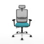 PIQUERAS Y CRESPO Silla de oficina Haches con mecanismo Sincro/Traslack Turquesa y Gris