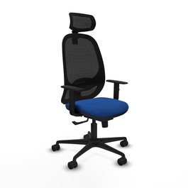 PIQUERAS Y CRESPO Silla de oficina Cilanco con mecanismo Sincro, Azul y Negro