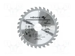 HÖGERT TECHNIK Sierra circular de 165 mm, 30 dientes, 30 mm