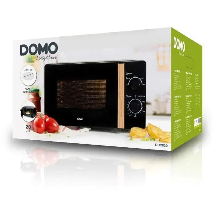 Domo Horno Microondas DO2820 20L 700W Temporizador 35 min Función Descongelación Acabado Madera Negra Domo Horno Microondas DO2820 20L 700W Temporizador 35 min Función Descongelación Acabado Madera Negra