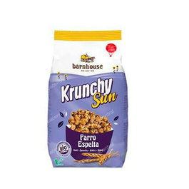 BARNHOUSE Muesli Krunchy Sun con Trigo Espelta Bio - Crujiente, Ecológico, 375 g - Sin Trigo, Sin Grasa de Palma