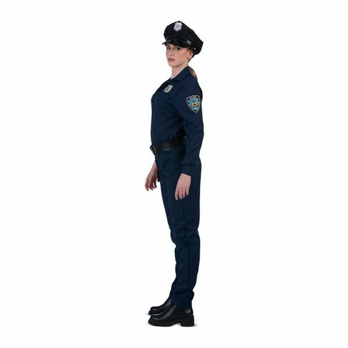 My Other Me Disfraz de Policía con Gorra, Camisa, Pantalón y Cinturón con Pistolera - Azul XXXL