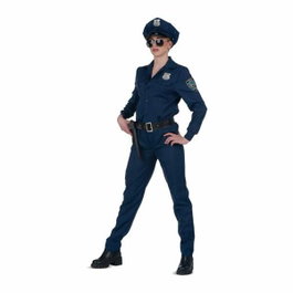 My Other Me Disfraz de Policía con Gorra, Camisa, Pantalón y Cinturón con Pistolera - Azul XXXL