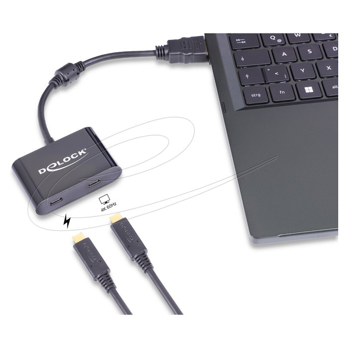 DeLOCK 63000 Adaptador USB Tipo C a HDMI + USB Tipo C 4K 60 Hz