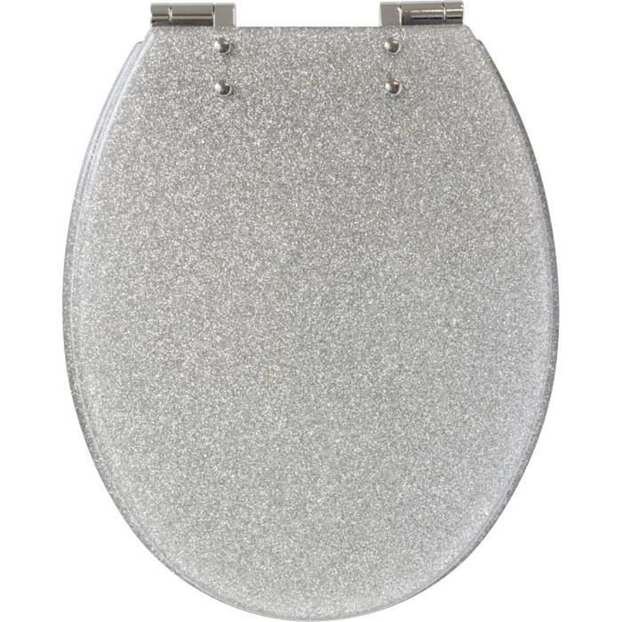 Gelco Asiento de inodoro con cierre suave magnético Gris brillante