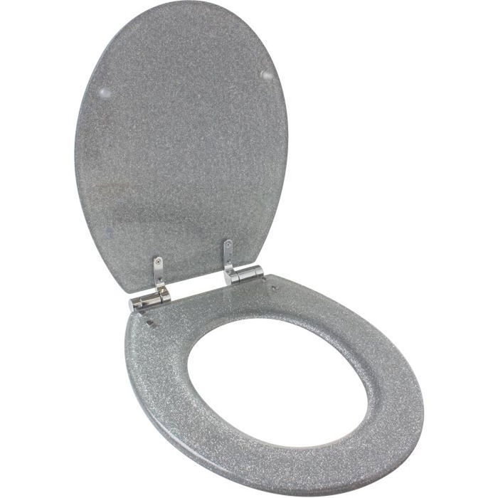 Gelco Asiento de inodoro con cierre suave magnético Gris brillante Gelco Asiento de inodoro con cierre suave magnético Gris brillante