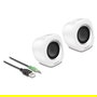 DeLOCK 27008 Altavoces PC Estéreo Mini 2.0, 2W, Blanco/Plata, USB y Conector 3.5 mm, Plug and Play, Para Escritorio