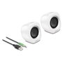 DeLOCK 27008 Mini Altavoces Estéreo Blanco y Plata