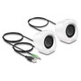 DeLOCK 27008 Mini Altavoces Estéreo Blanco y Plata