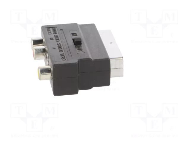GEMBIRD Adaptador de SCART a RCA x3 bidireccional, negro