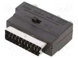 GEMBIRD Adaptador de SCART a RCA x3 bidireccional, negro