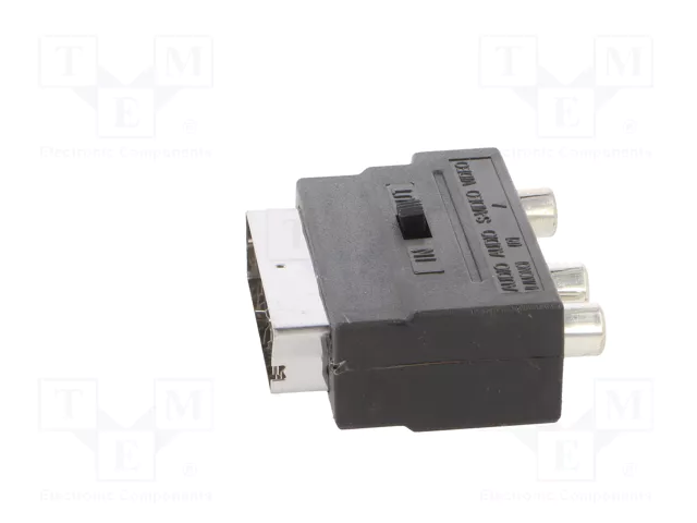 GEMBIRD Adaptador de SCART a RCA x3 bidireccional, negro
