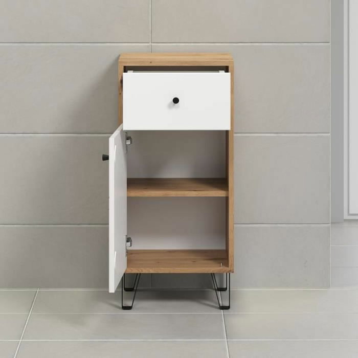 Ebuy24 Mueble de baño Touch blanco mate, decoración roble Ebuy24 Mueble de baño Touch blanco mate, decoración roble