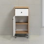 Ebuy24 Mueble de baño Touch blanco mate, decoración roble