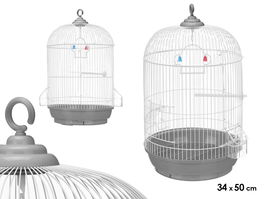 Masow Jaula Redonda Metal Grande Blanca 34x50x34 cm (Set de 4)